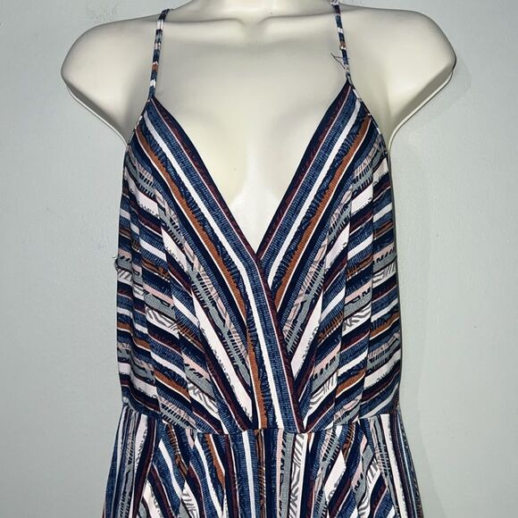 BCBGeneration Womens Striped Midi Dress Halter Slit Blue Stripe size Small - Picture 5 of 9